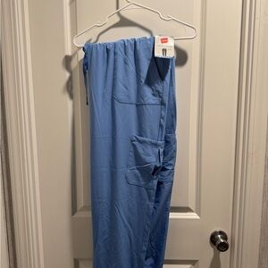 Hanes Light Blue Cargo Scrub Pants for Women